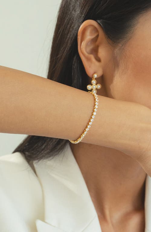 Bearfruit Jewelry Sterling Silver 18k Gold Plated Josephine Tennis Bracelet In Gold