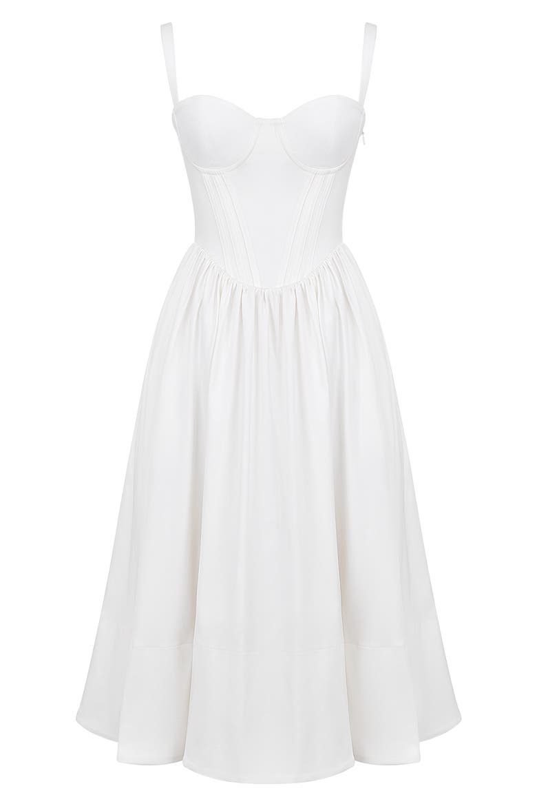 Kelly Corset Midi Sundress, Alternate, color, WHITE