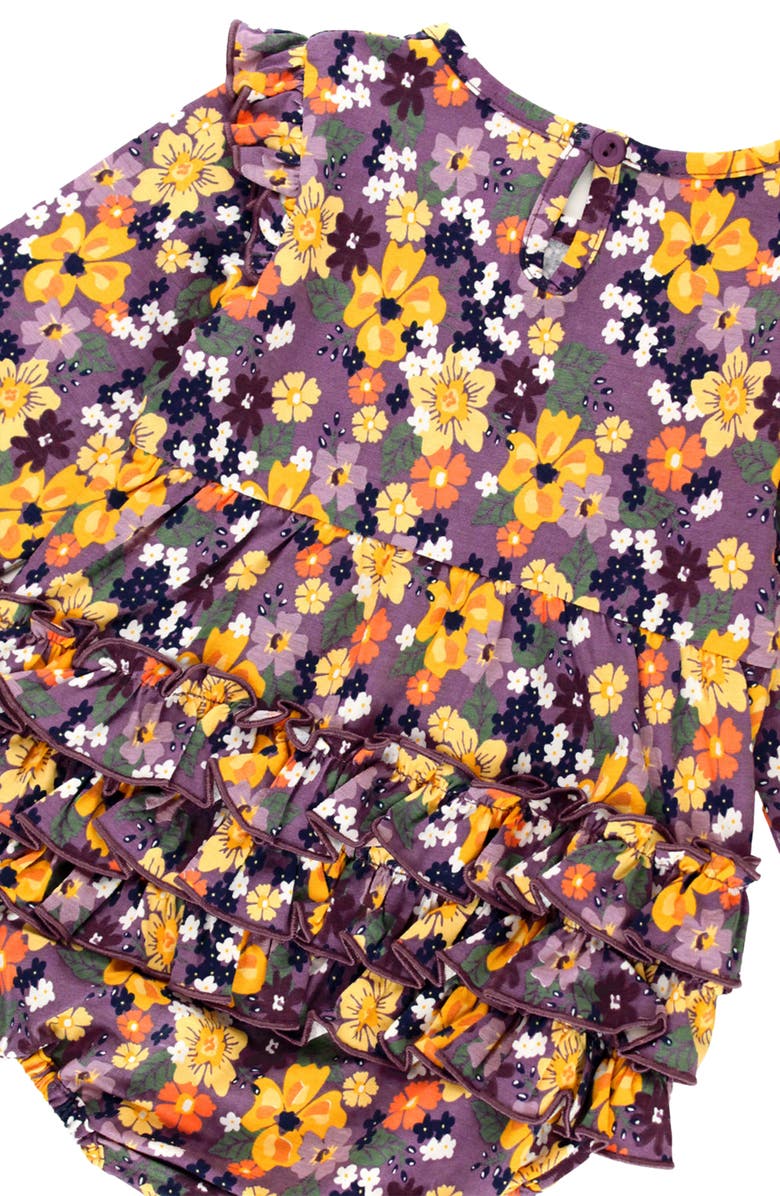 RuffleButts Flutter Stretch Cotton Romper 
Cotton Blend Tights Set, Alternate, color, 