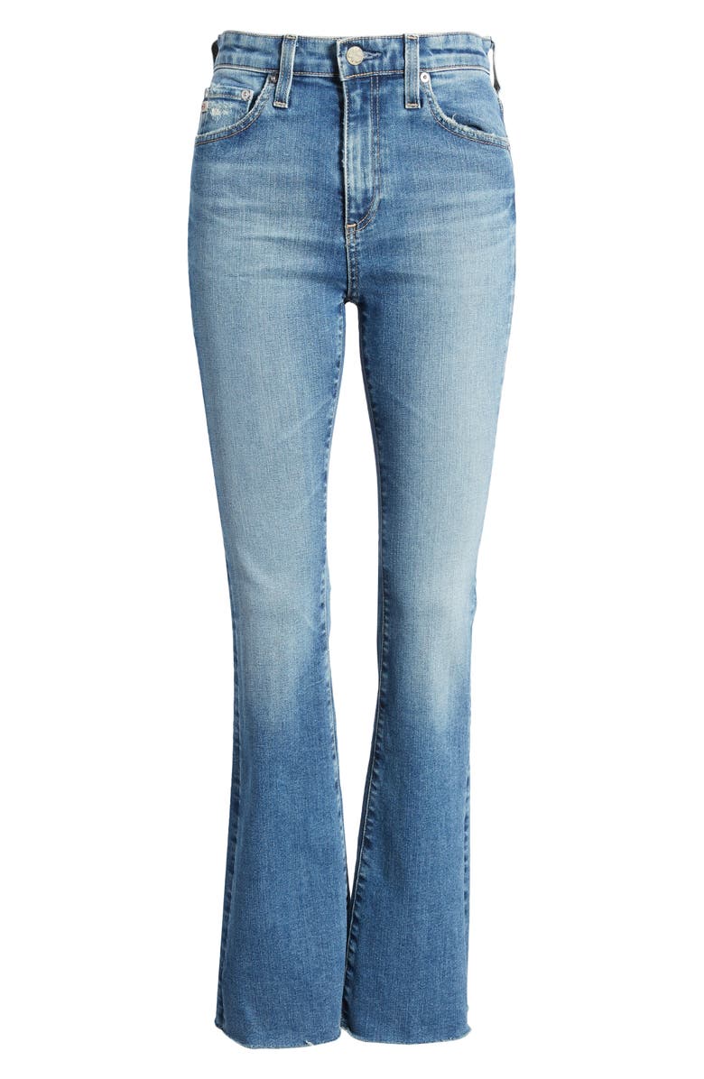 AG Farrah Raw Hem High Waist Bootcut Jeans, Alternate, color, 14 Years Intent