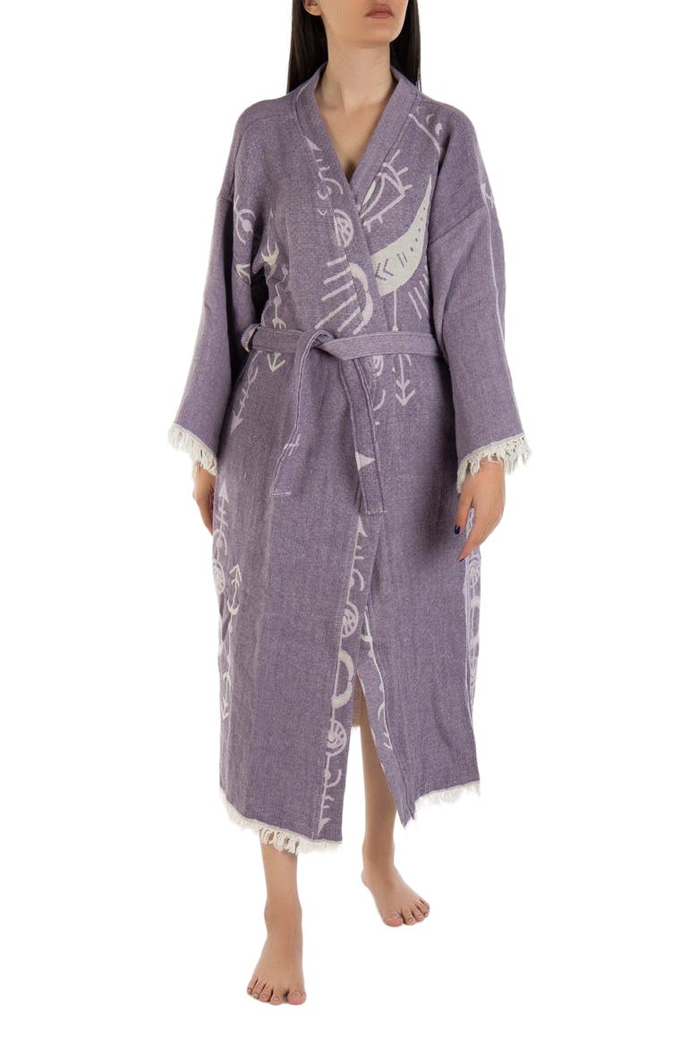 Luna - Moon Handmade Boho Cotton Robe Cover-Up, Alternate, color, Purple