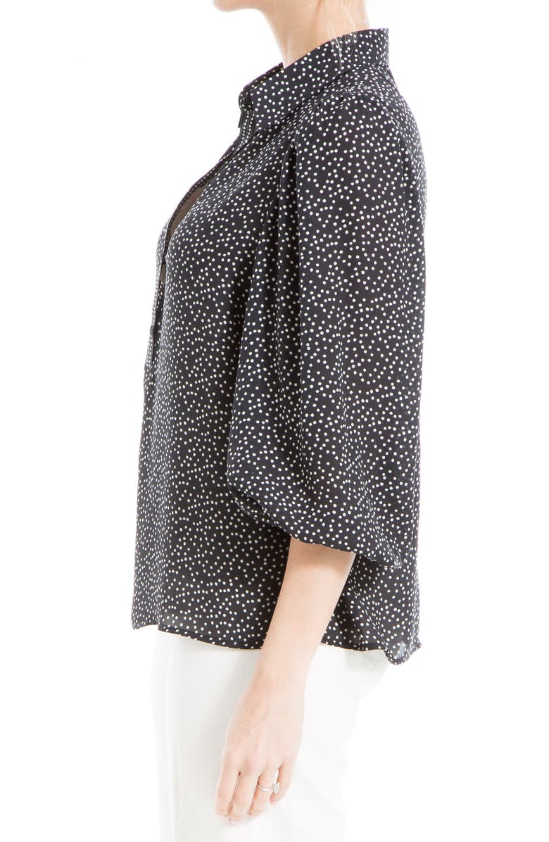 MAX STUDIO Three Quarter Sleeve Top, Alternate, color, Black/ Ivory