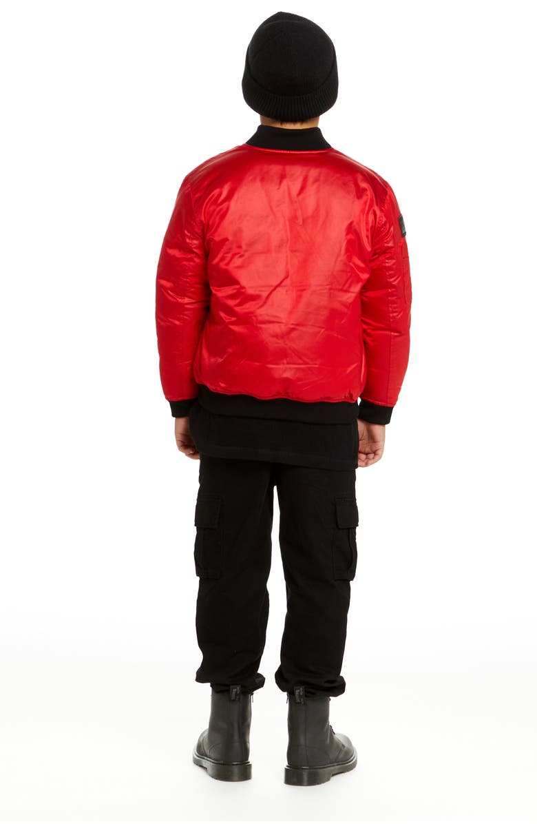 Andy & Evan x SPACEONE Kids' Reversible Bomber Jacket, Alternate, color, Mars Red
