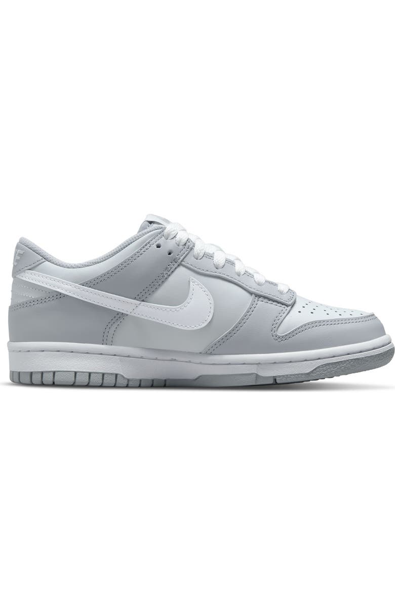 Nike Kids' Dunk Low Basketball Sneaker, Alternate, color, Platinum/ White/ Wolf Grey