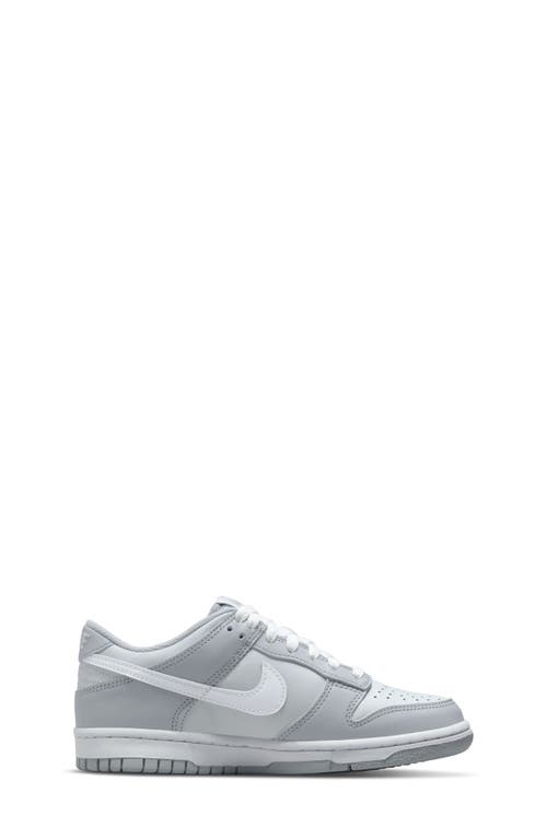 Nike Kids' Dunk Low Basketball Sneaker In Platinum/white/wolf Grey