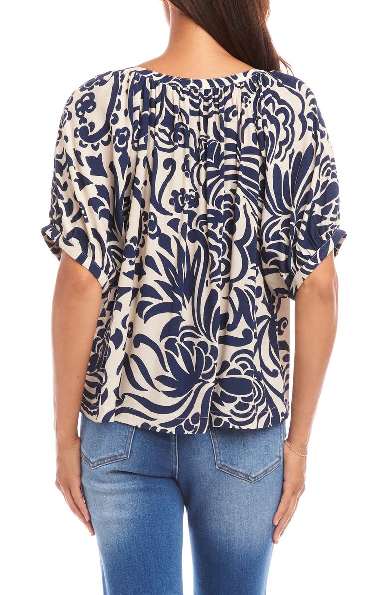 Karen Kane Paisley Print Button-Up Peasant Top, Alternate, color, 