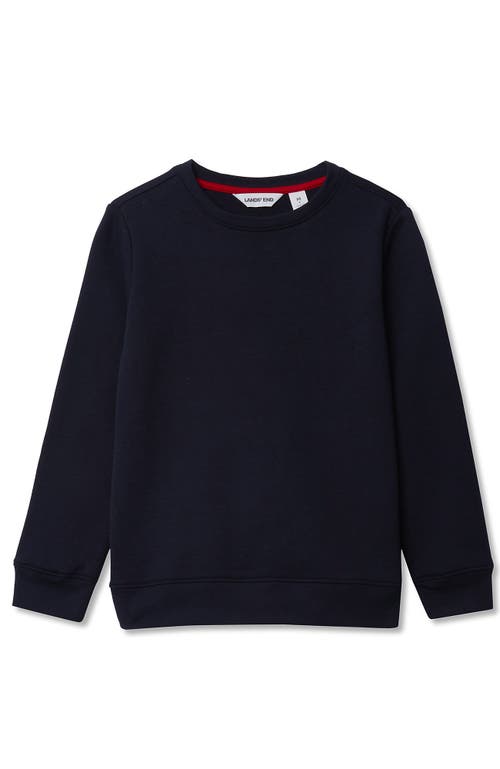 Lands' End Kids Husky Fleece Crewneck Sweatshirt In Blue