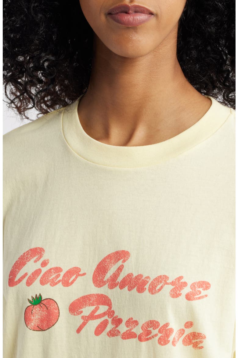 Ciao Amore Pizzeria Cotton Graphic T-Shirt, Alternate, color, PASTEL YELLOW
