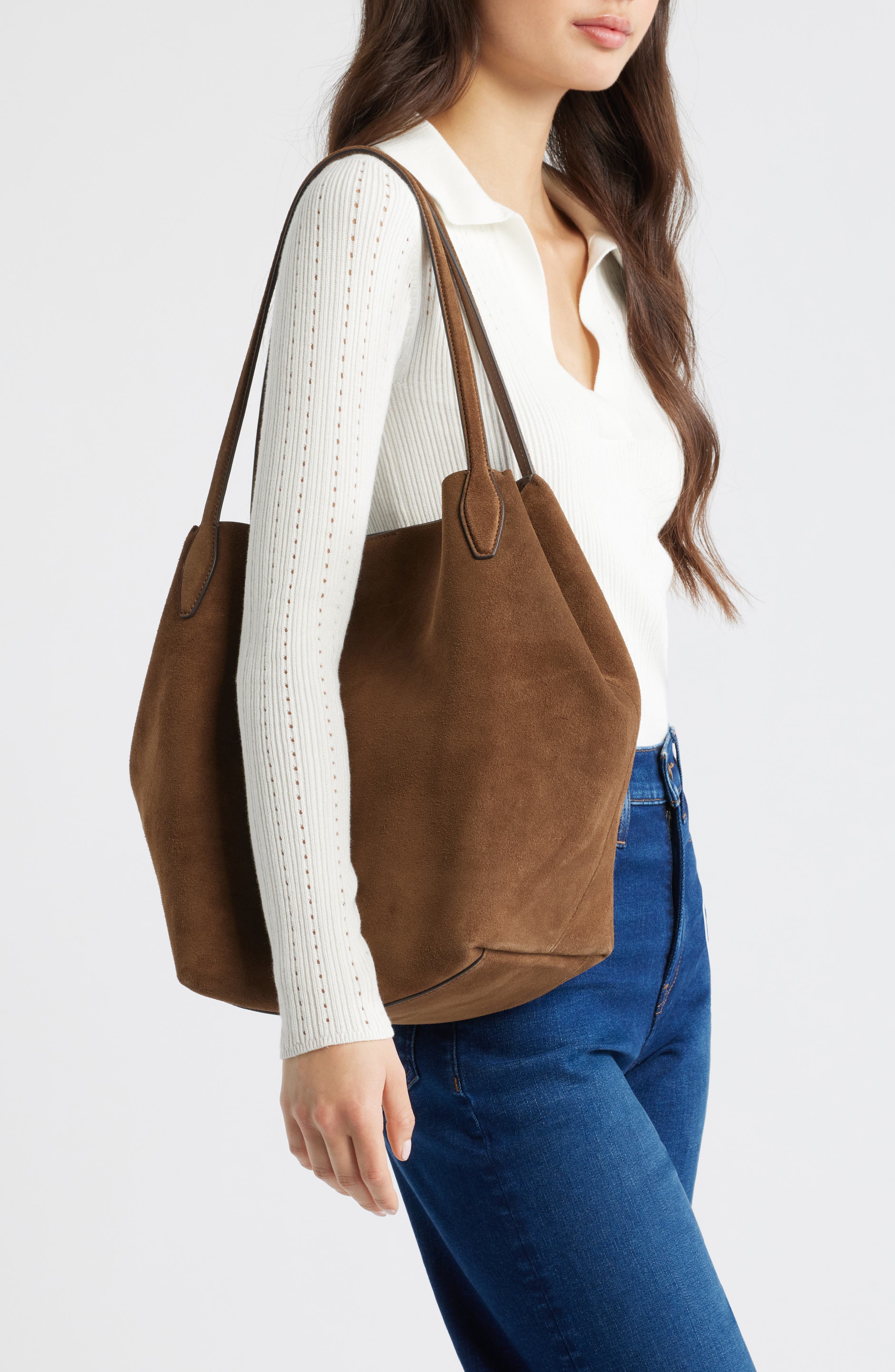 Madewell The Shopper Tote in Soft Grain Suede, Alternate, color, 