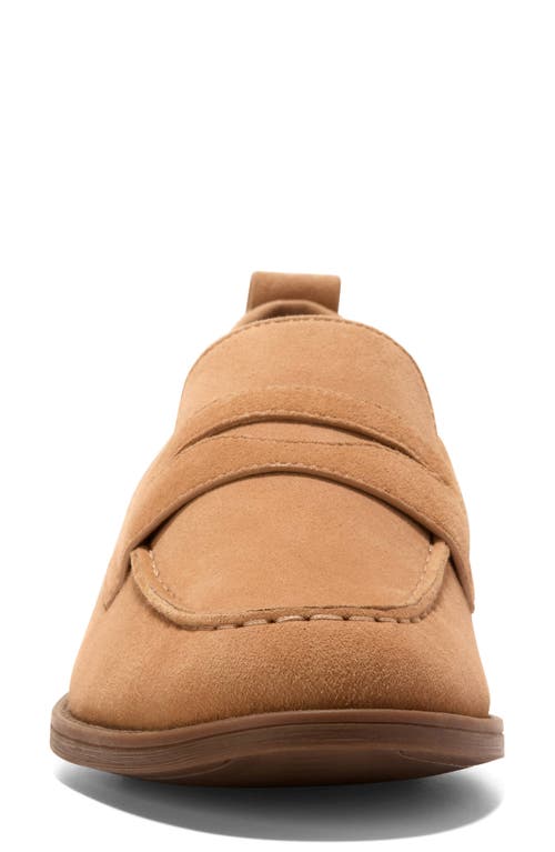 Cole Haan Camea Lug Sole Penny Loafer In Biscuit Suede