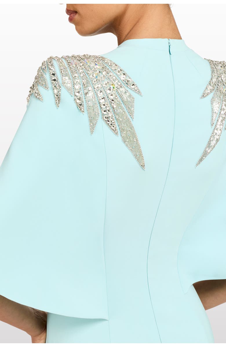 Jenny Packham Star shower Rhinestone-Embellished Maxi Dress, Alternate, color, Crystal Aqua
