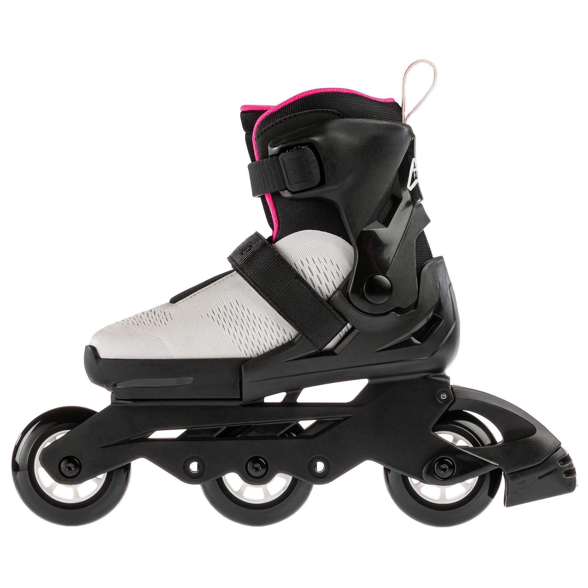 Rollerblade Microblade Free 3WD Girls Adjustable Inline Skates, Alternate, color, Grey/Pink