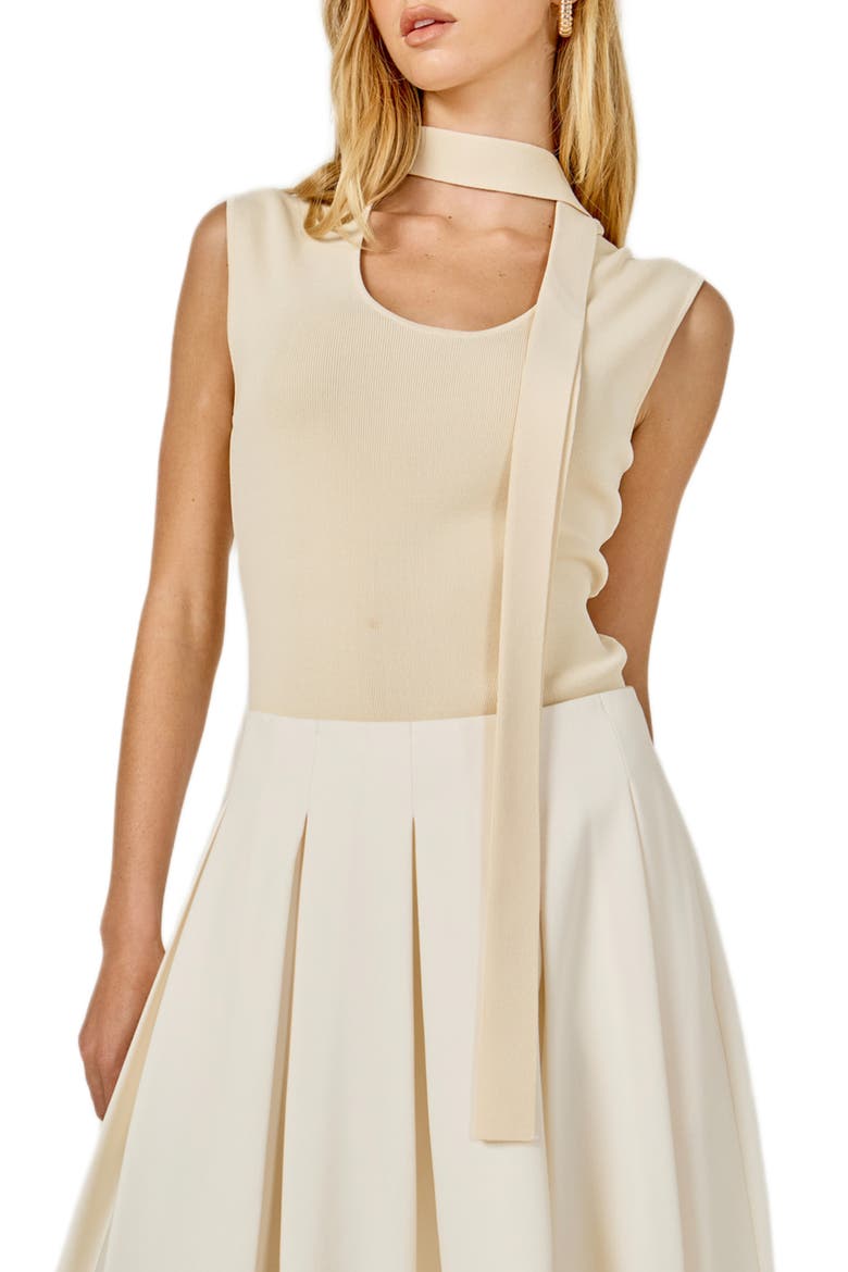 Knit Tank & Scarf, Main, color, CREAM