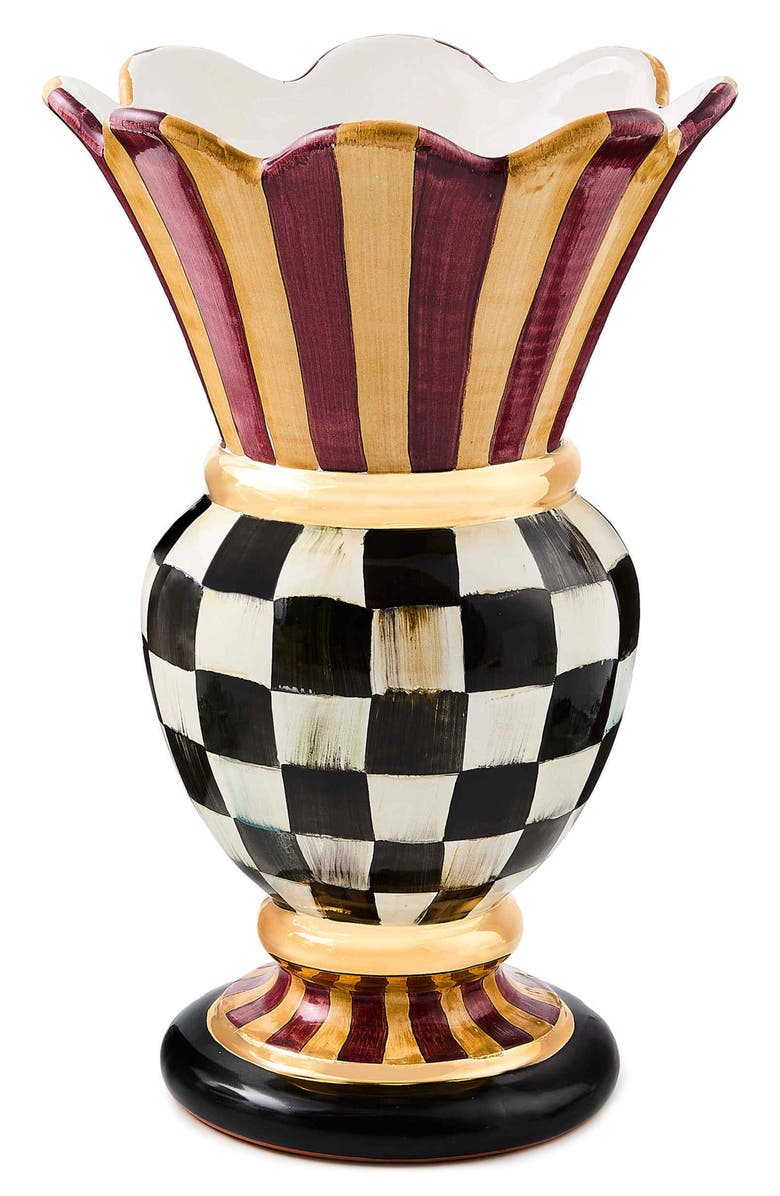 MACKENZIE CHILDS Great Ceramic Vase, Main, color, Black/ White