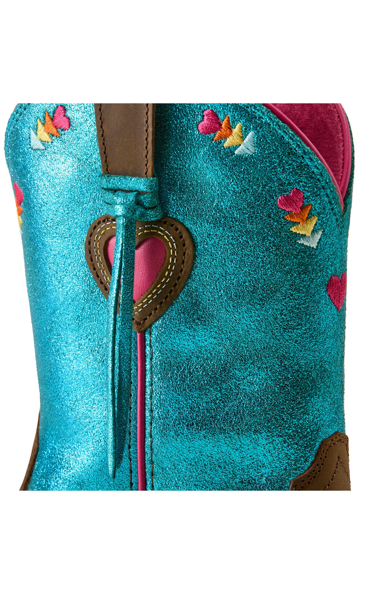 Kids' Rodeo Love Leather Western Boot, Alternate, color, DISTRESSED BROWN