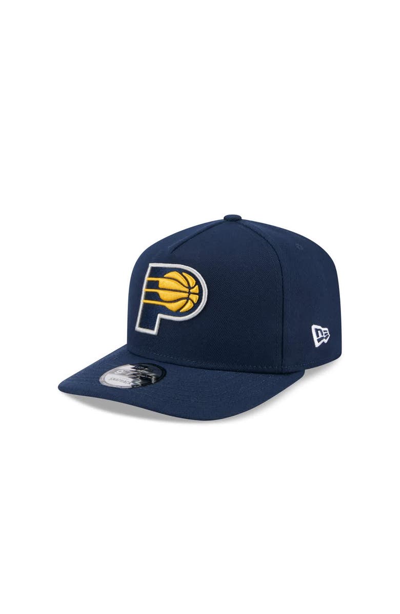 New Era Men's New Era Navy Indiana Pacers Core Logo A-Frame 9FIFTY Snapback Hat, Main, color, Navy
