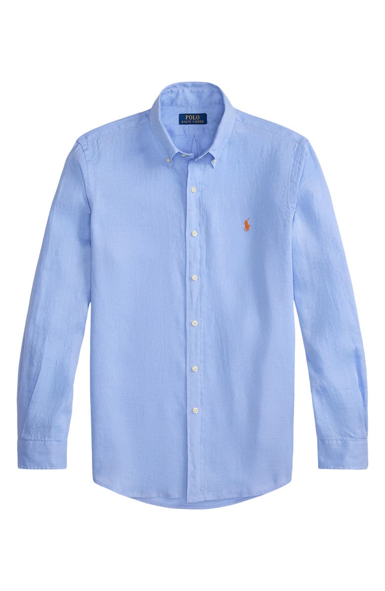 Polo Ralph Lauren Classic Fit Linen Button-Down Shirt, Alternate, color, Austin Blue