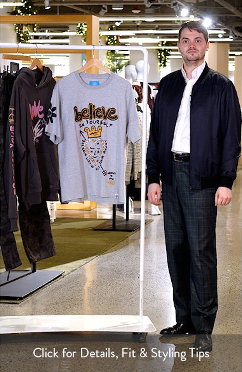 Believe in You Embroidered Graphic T-Shirt, sales video thumbnail