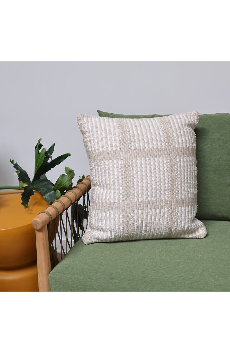 Dovetail Furniture Arlo Handwoven Olefin Outdoor Throw Pillow, Alternate, color, Ivory