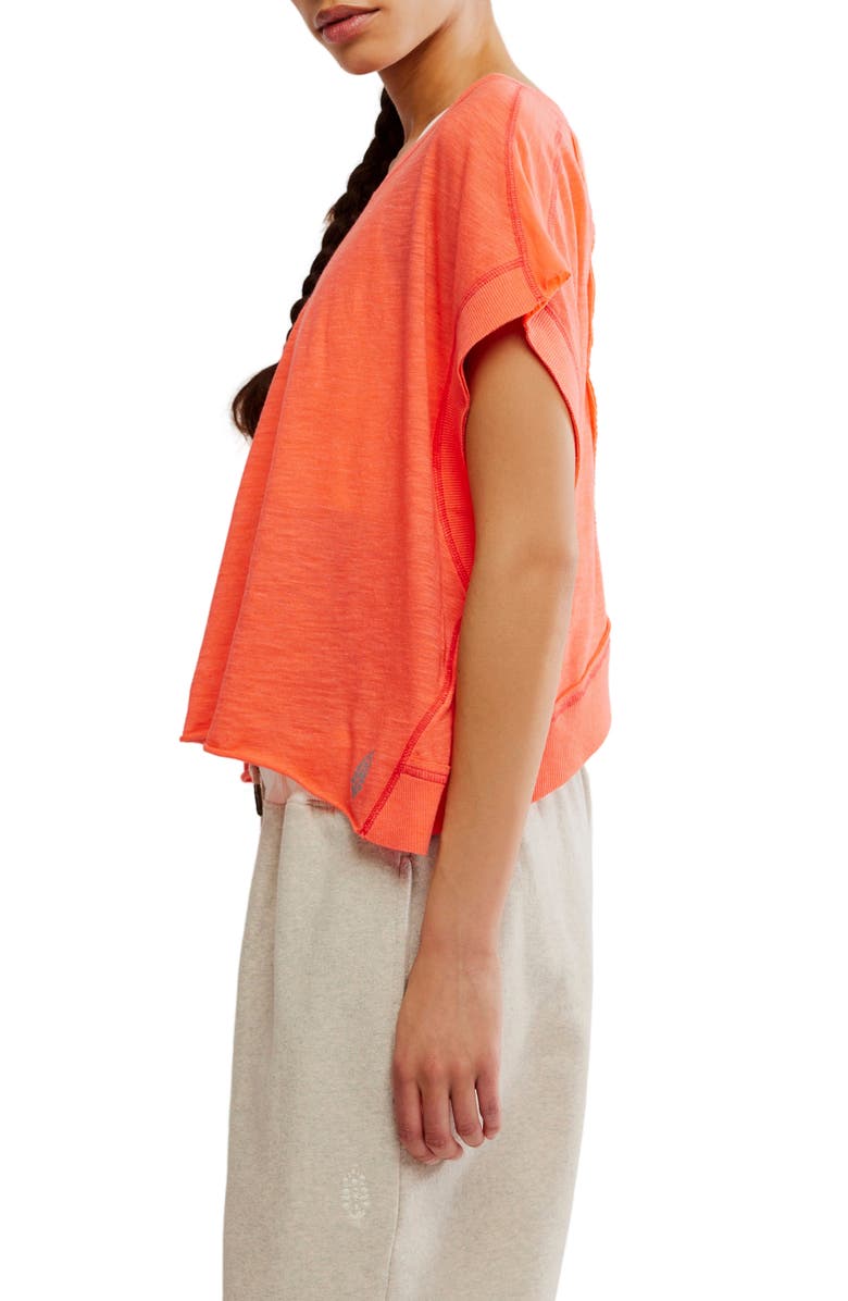 Free People FP Movement My Tee Time Open Back T-Shirt, Alternate, color, Neon Coral