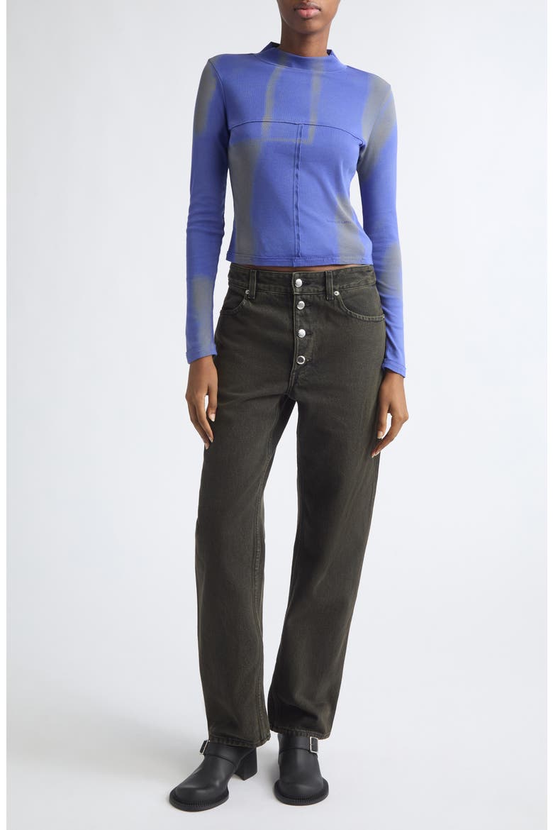 Shadow Double Waist Straight Leg Jeans, Alternate, color, SOOT