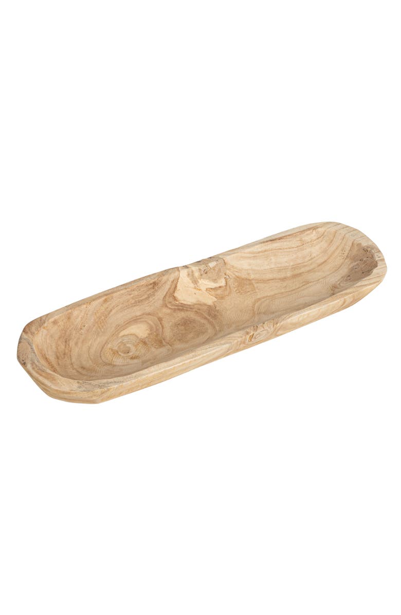 Storied Home Paulownia Wood Oval Bowl, Main, color, Natural
