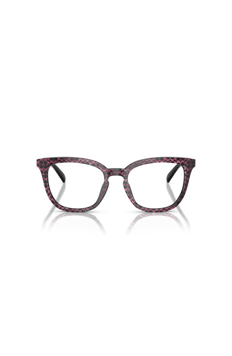COACH 51mm Square optical glasses, Alternate, color, Red