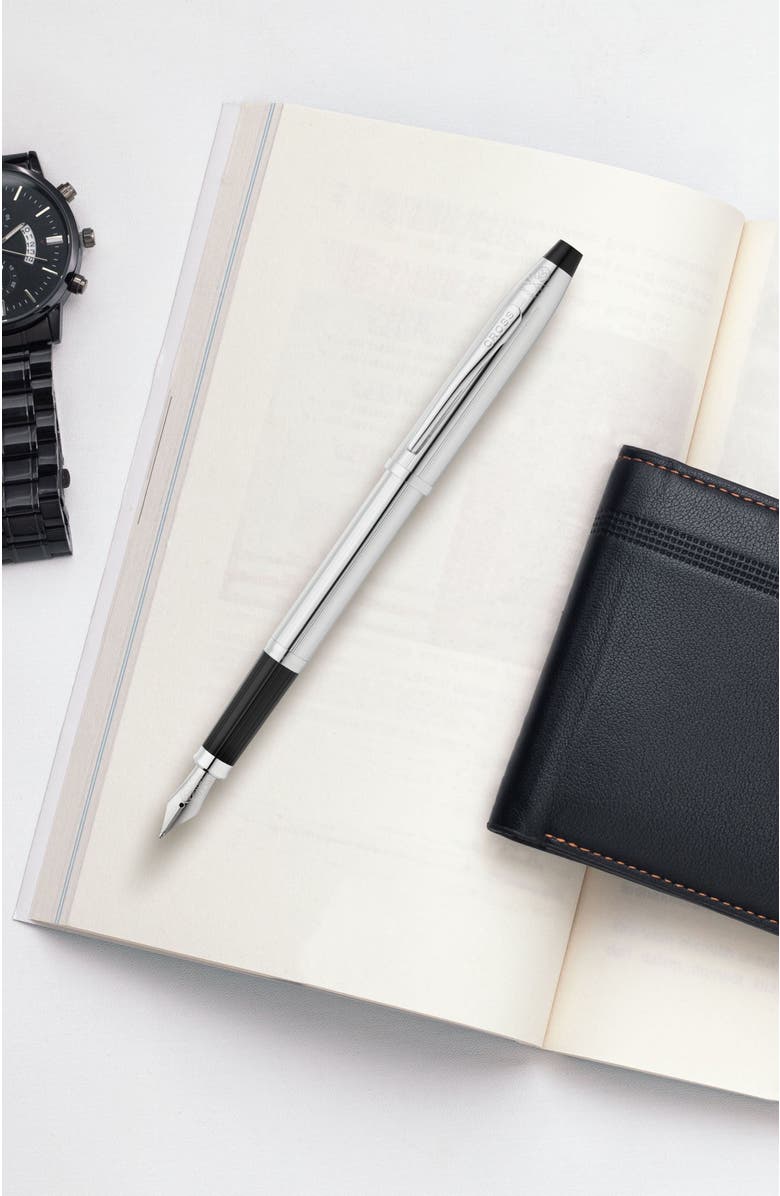 A.T. Cross Century II Fine Nib Fountain Pen, Alternate, color, Chrome