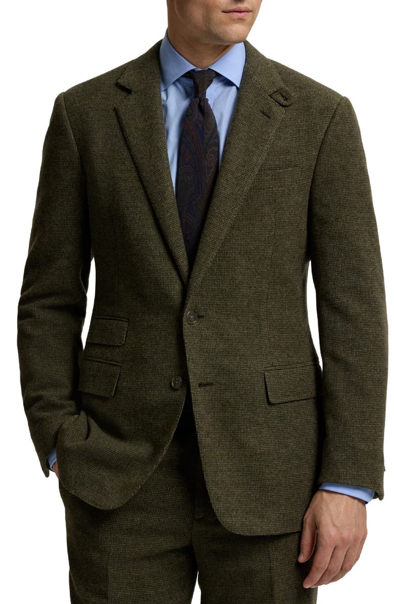 Ralph Lauren Purple Label Wool & Silk Blend Tick Weave Suit Jacket, Main, color, Loden Multi