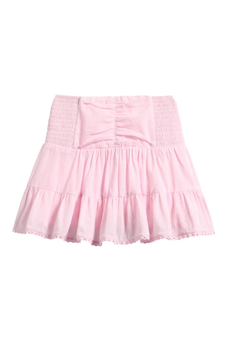 Kids' Smocked Waist Cotton Peasant Skirt, Main, color, PINK GUAVA