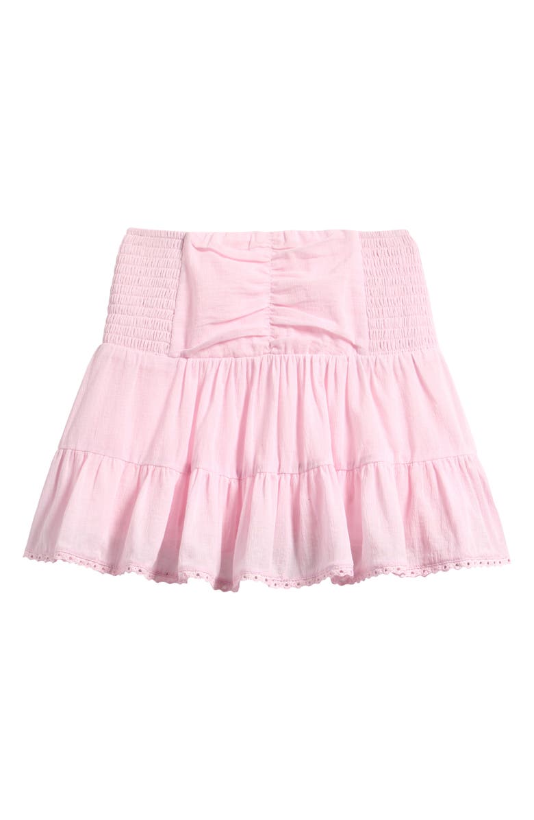 TENLY Kids' Smocked Waist Cotton Peasant Skirt, Main, color, Pink Guava