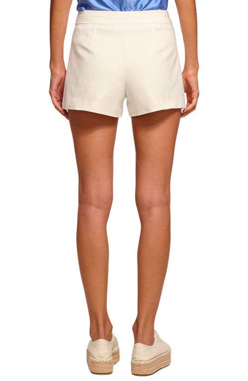 Shop Ramy Brook Tamika Woven Patch Pocket Cotton Blend Shorts In Ivory