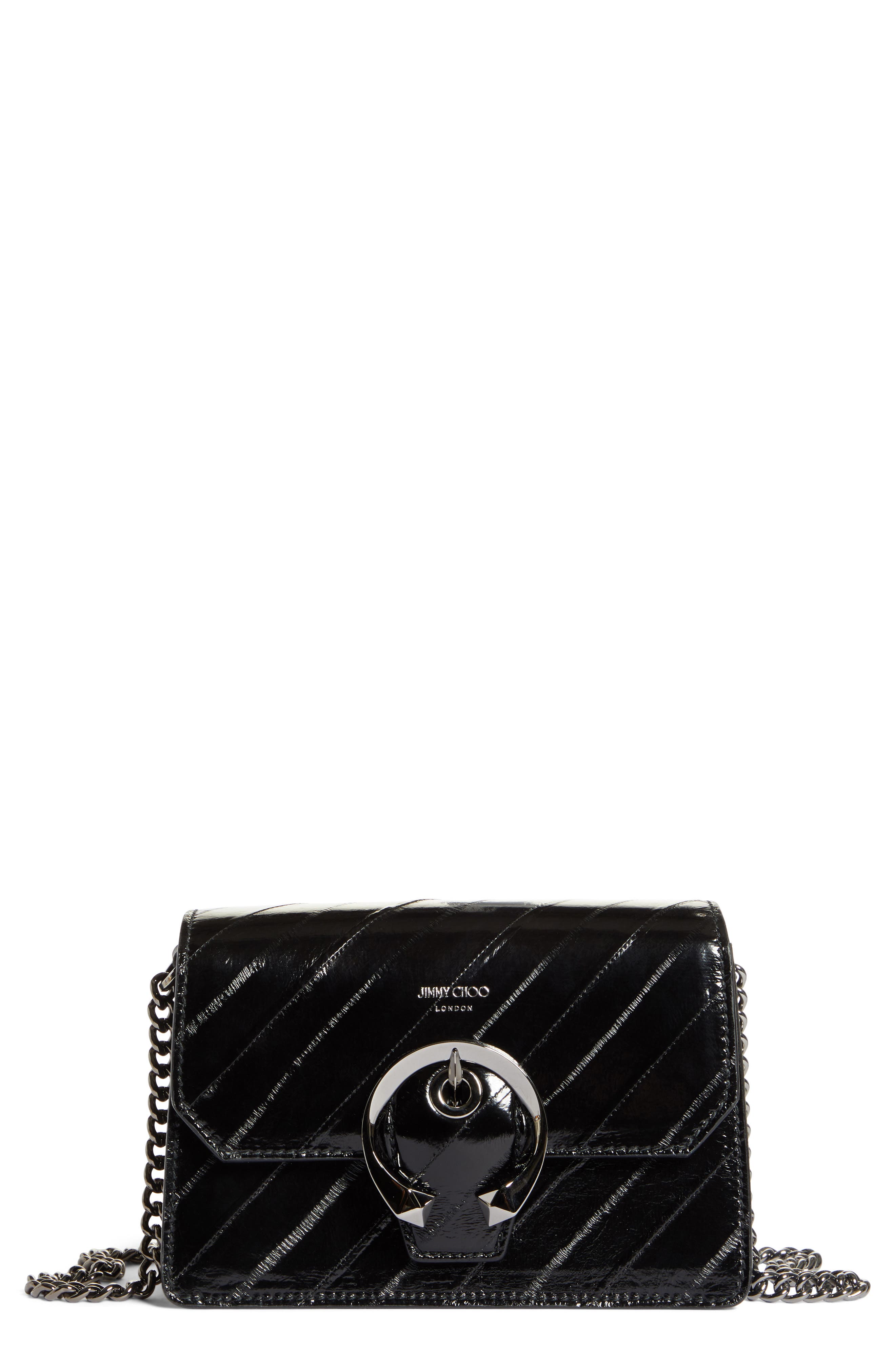 Jimmy Choo Madeline Stripe Eel Skin Crossbody Bag, Main, color, 