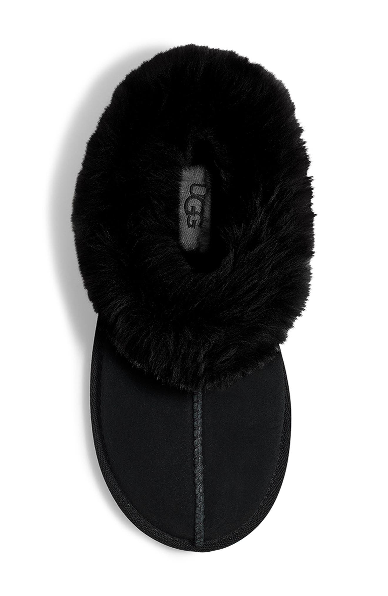 UGG<sup>®</sup> Kids' Moraene Genuine Sheepskin & Faux Fur Lined Slipper, Alternate, color, 