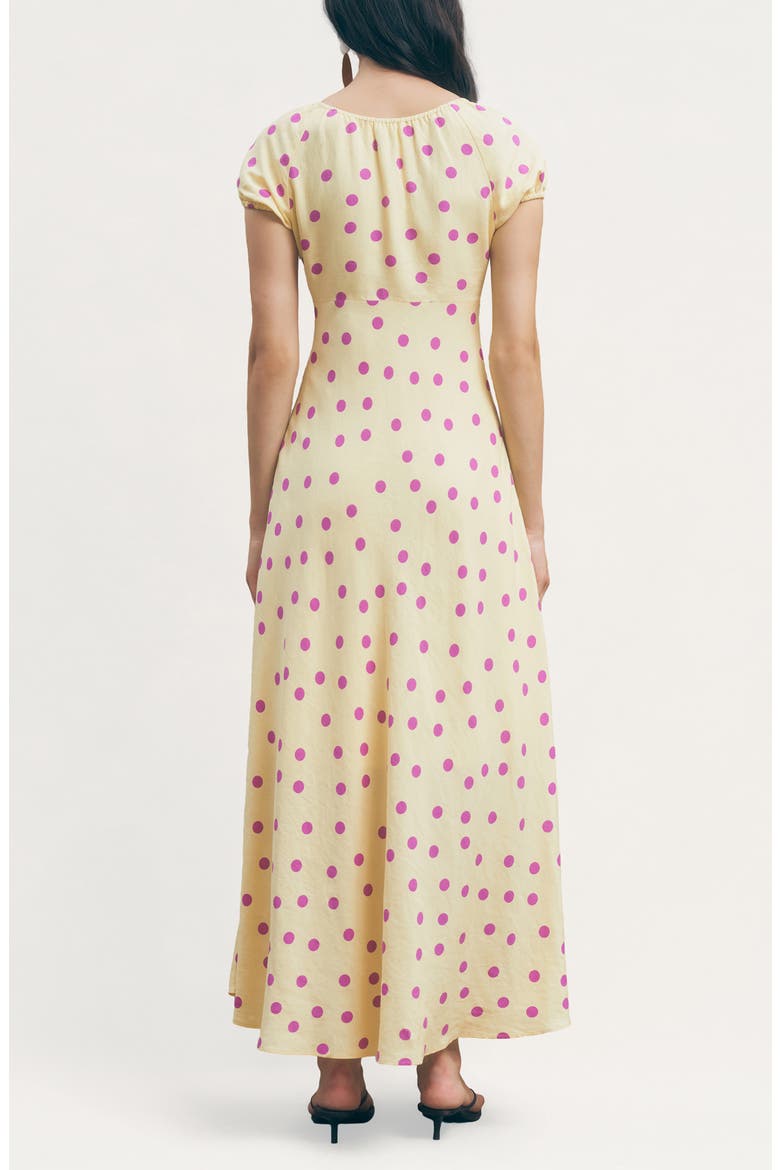 Natasha Polka Dot Maxi Dress, Alternate, color, YELLOW PURPLE