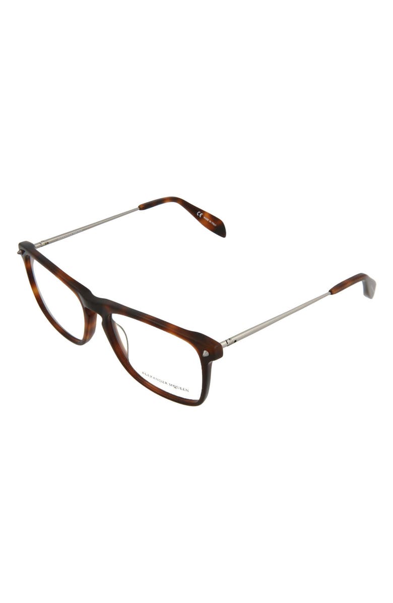 McQueen ALEXANDER MCQUEEN 55mm Square Glasses, Alternate, color,