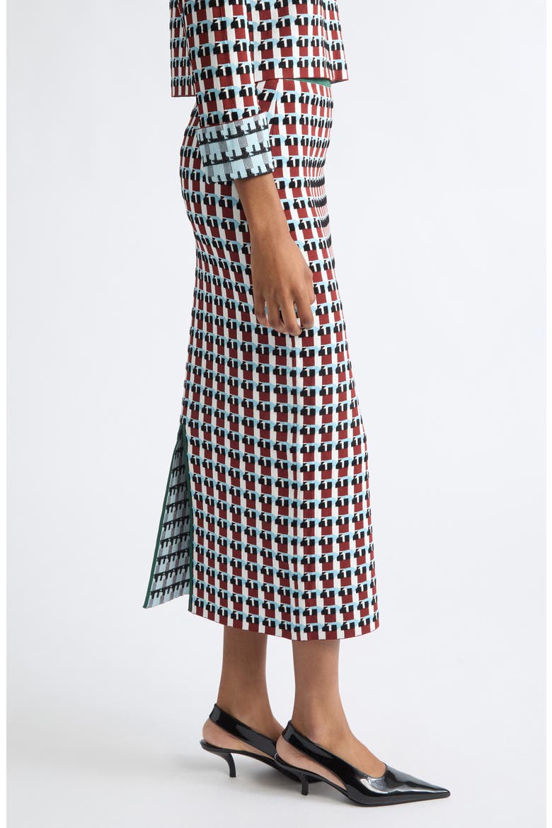 Raven Wool Jacquard Midi Skirt, Alternate, color, SUEDE MULTI
