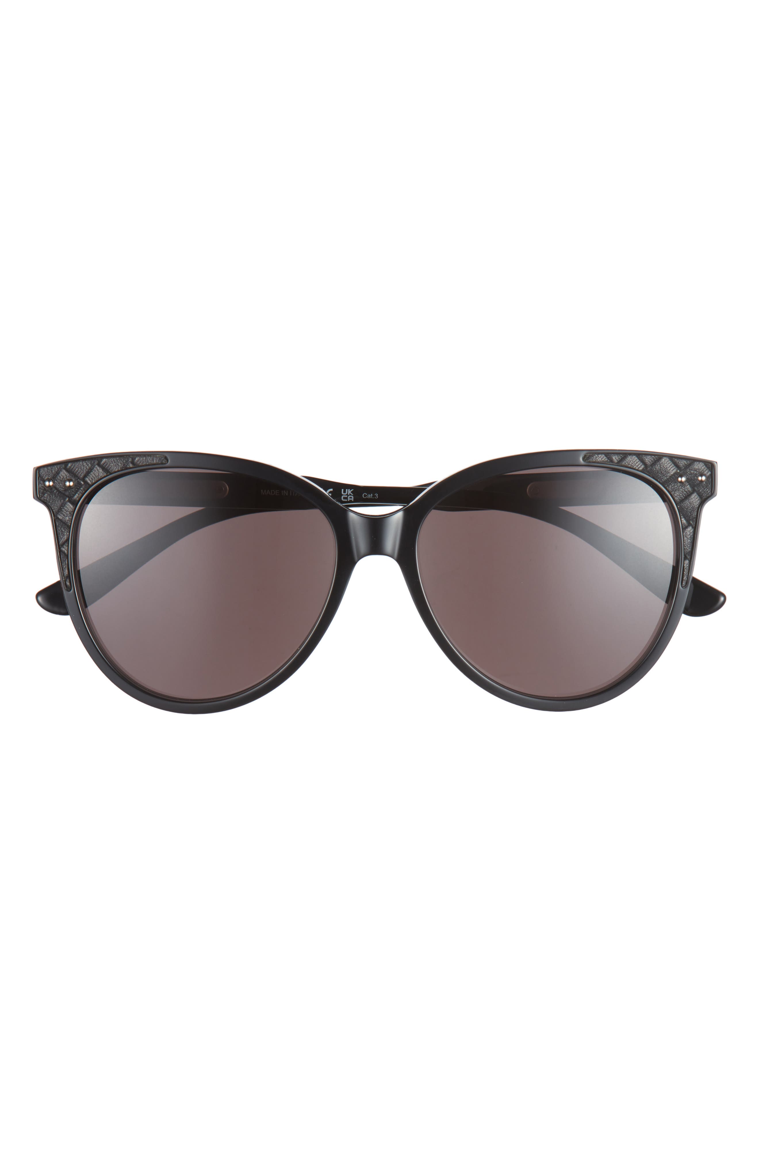 Bottega Veneta 55mm Diamond Quilt Round Sunglasses