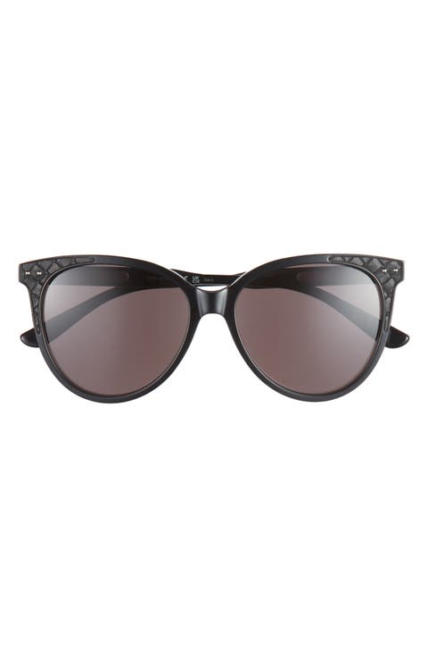 55mm Diamond Quilt Round Sunglasses