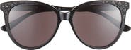 Bottega Veneta 55mm Diamond Quilt Round Sunglasses