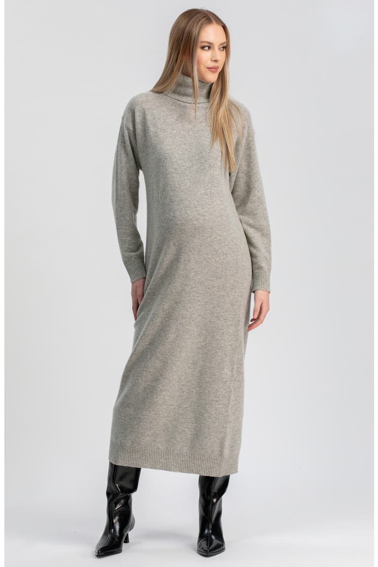 Gressoney Long Sleeve Maternity Sweater Dress, Alternate, color, LIGHT GREY
