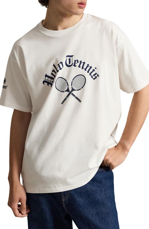 US Open Big Fit Polo Tennis Cotton Graphic T-Shirt