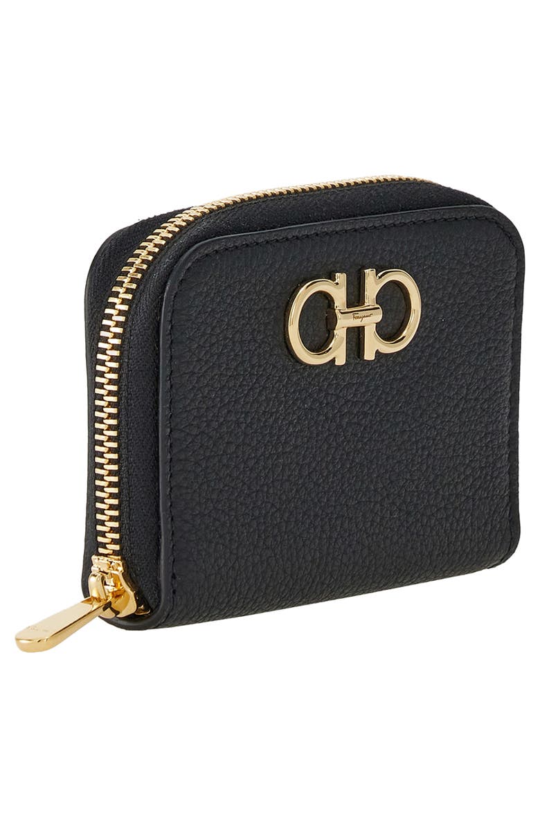 FERRAGAMO Mini-Zip Around Leather Wallet, Alternate, color, 