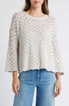 Eileen Fisher Open Stitch Organic Cotton Blend Sweater