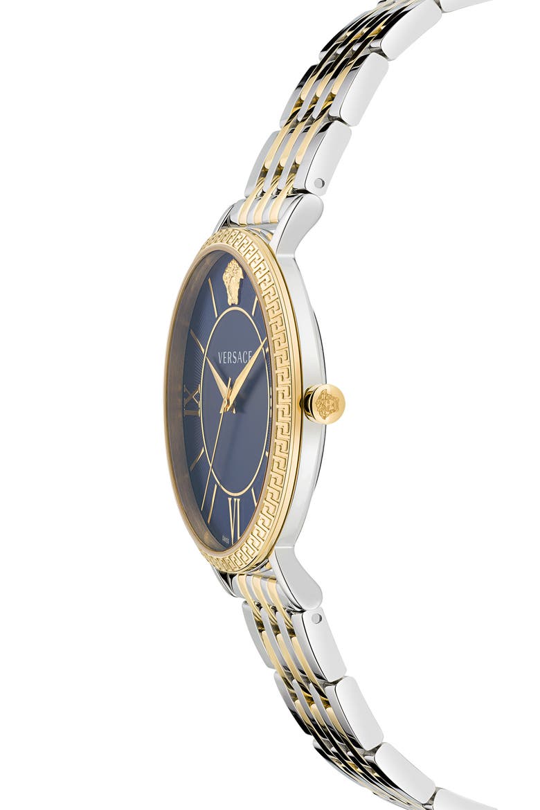 V-Eternal Stainless Steel Strap Watch, 42mm, Alternate, color, TWO TONE/BLUE