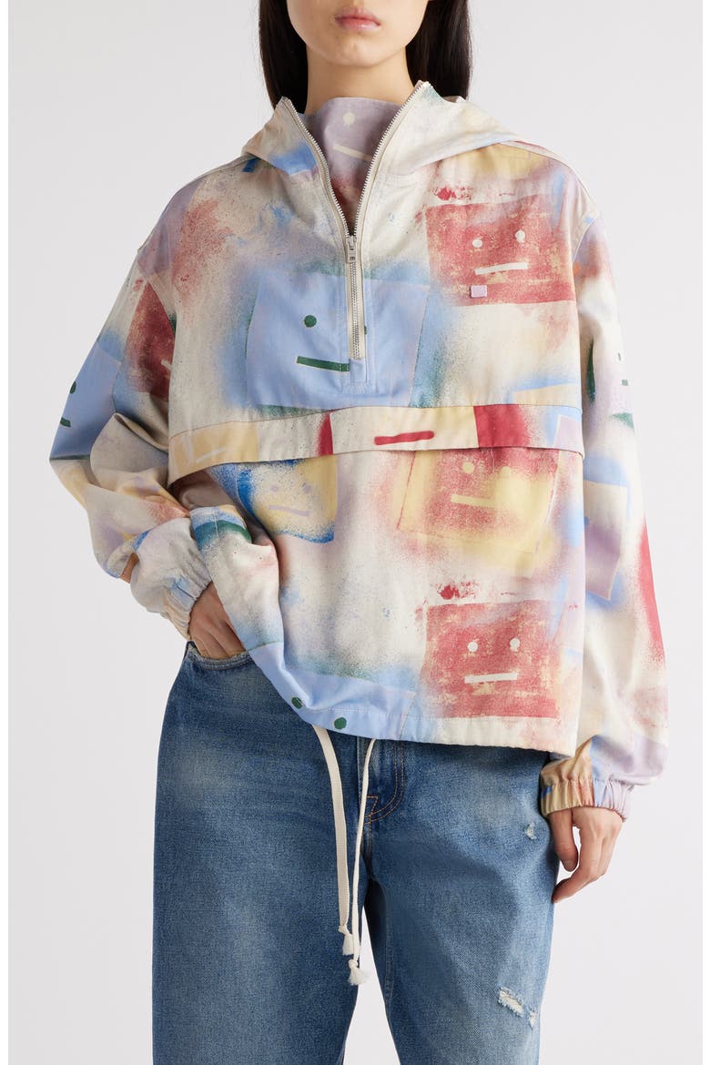 Odaan Spray Paint Face Cotton Canvas Anorak, Main, color, MULTICOLOR