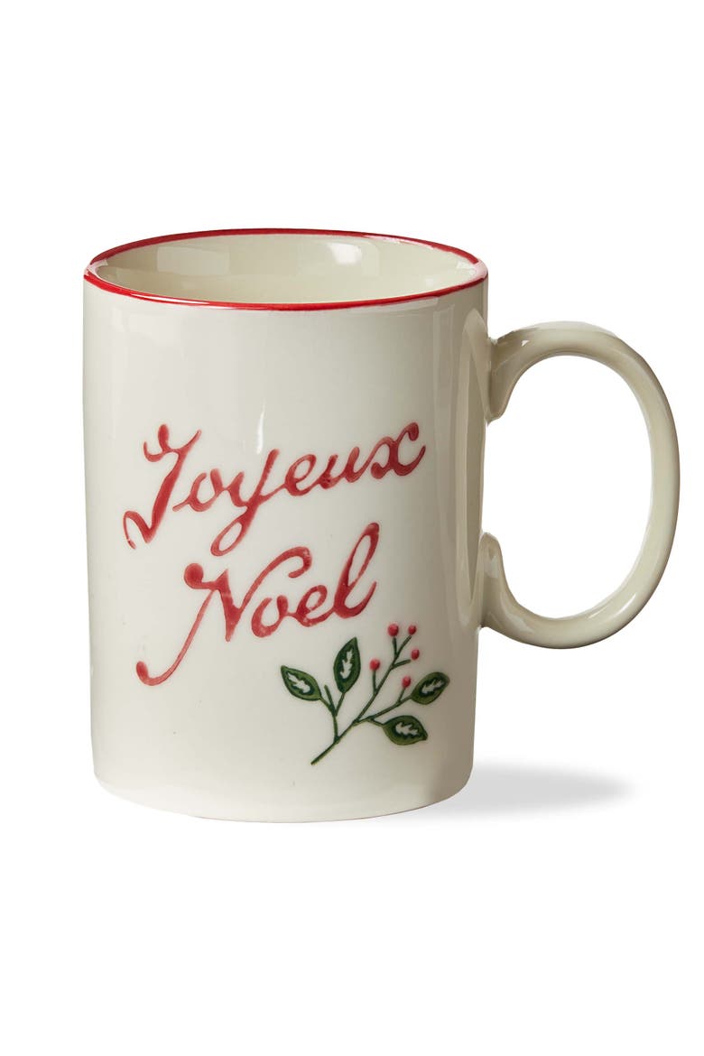 Joyeux Noel Christmas Mug Multicolor Ceramic Holiday Gift, Main, color, White