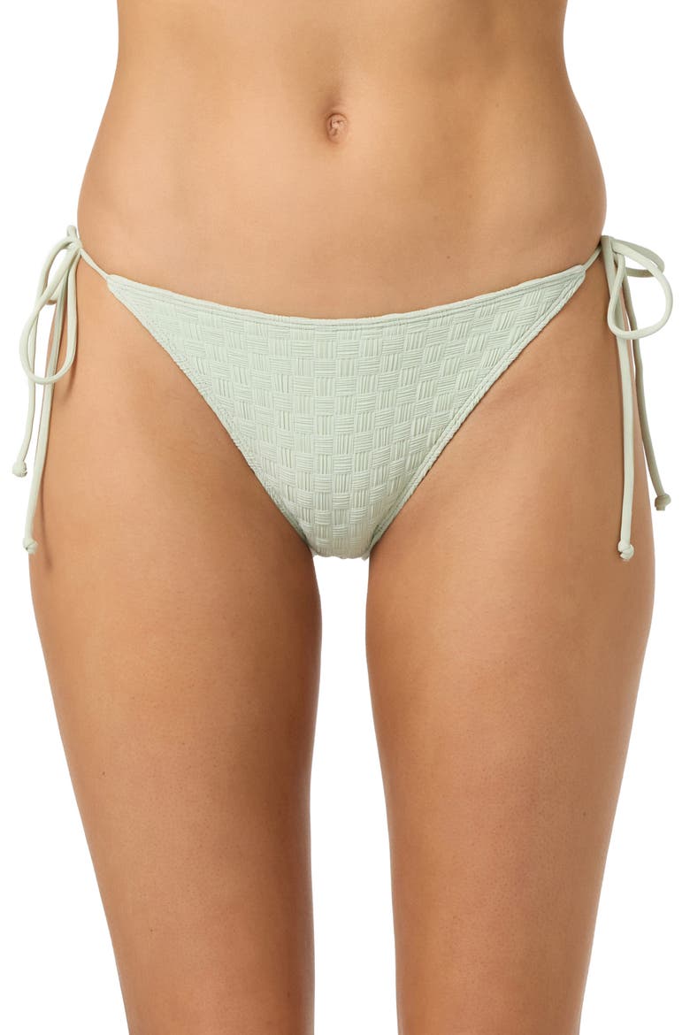Willow Weave Maracas Side Tie Bikini Bottoms, Main, color, GREEN LILY