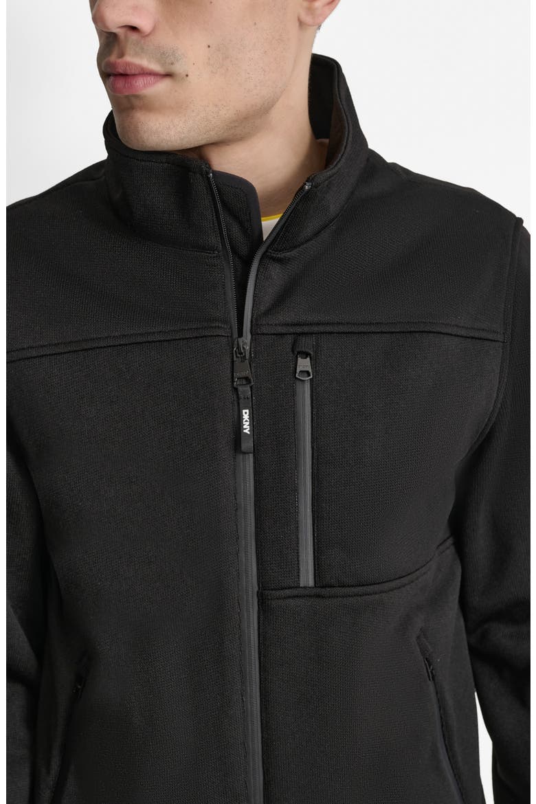 Sweater Knit Fleece Jacket, Alternate, color, BLACK
