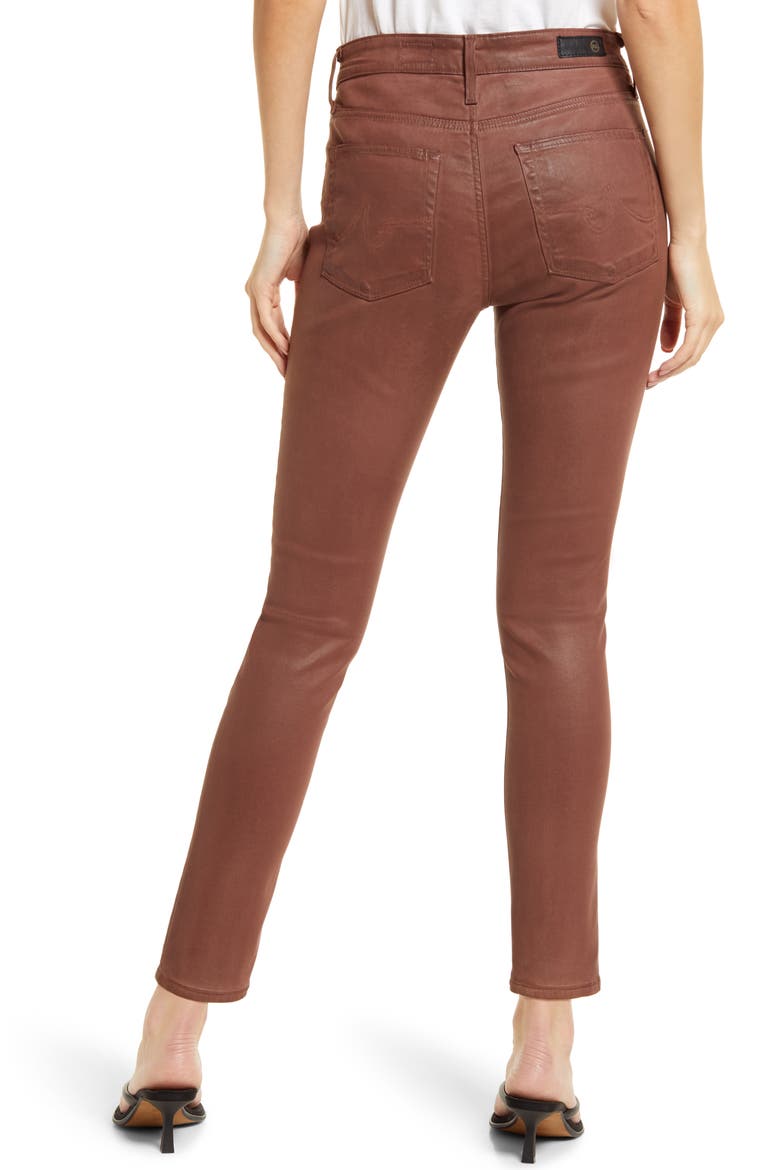 Farrah High Waist Ankle Skinny Jeans, Alternate, color, DARK WALNUT